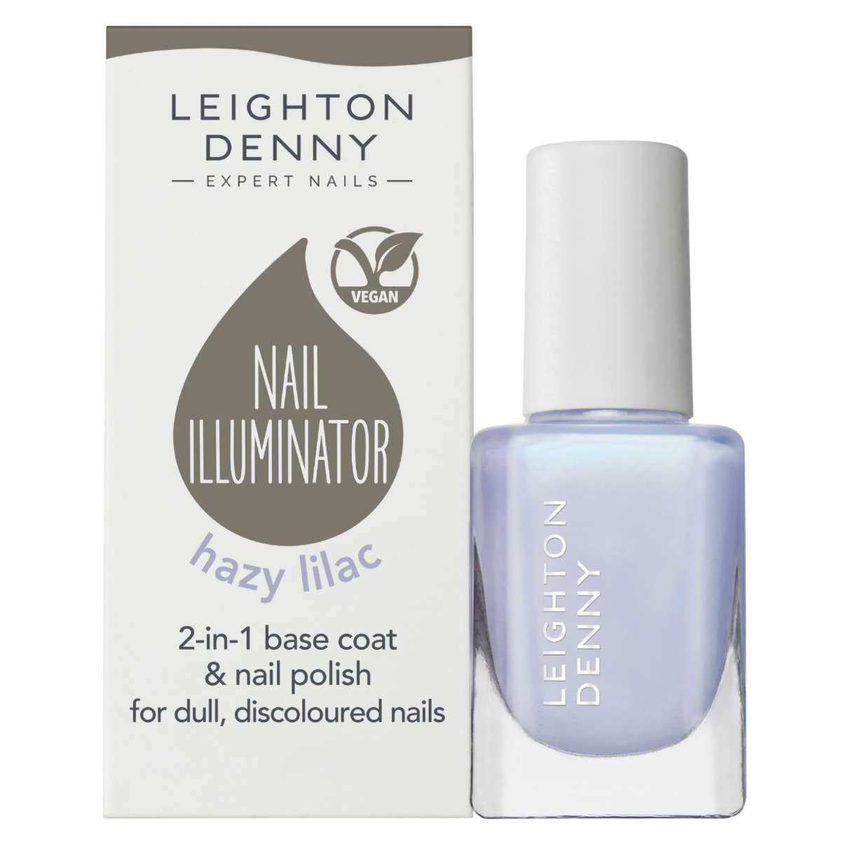 Leighton Denny Nail Illuminator Hazy Lilac 2-In-1 Base Coat & Nail Polish 13.5ml