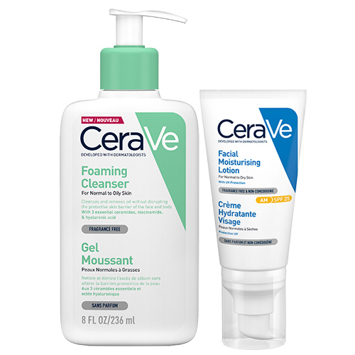 CeraVe Foaming Cleanser 236ml & AM Facial Moisturising Lotion SPF 25 5