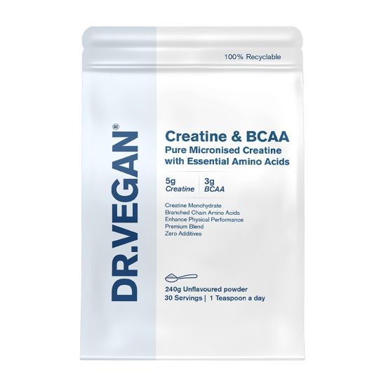 Dr Vegan Creatine & Bcaa, 240G Unflavoured, 30 Servings