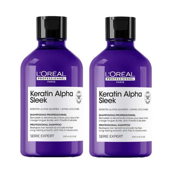 L'Oréal Professionnel Keratin Alpha Sleek Shampoo- 2 week* Anti-frizz & smoothing, sulphate free 300ml