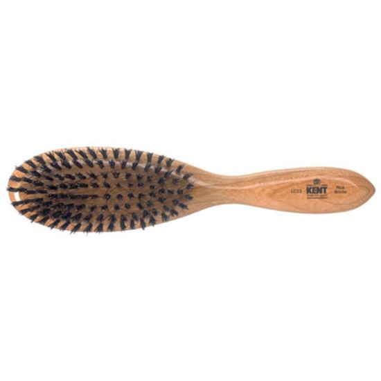 Kent Oval Cherry Wood Black Bristle Brush - LC22