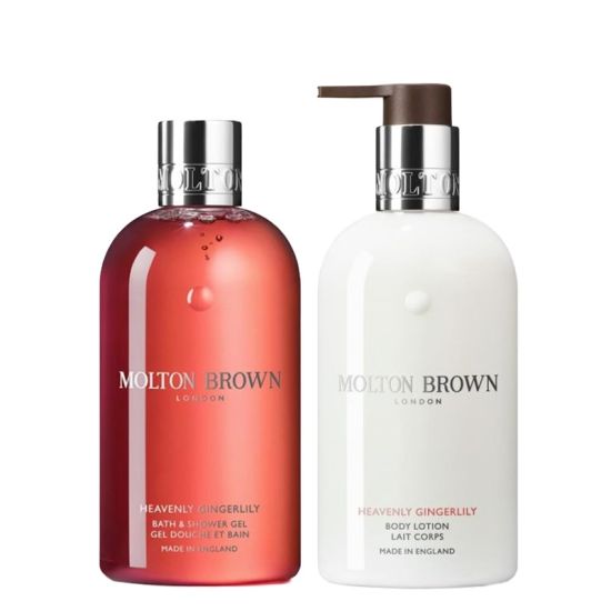 Molton Brown Heavenly Gingerlily Bath & Shower Gel & Body Lotion 300ml Duo