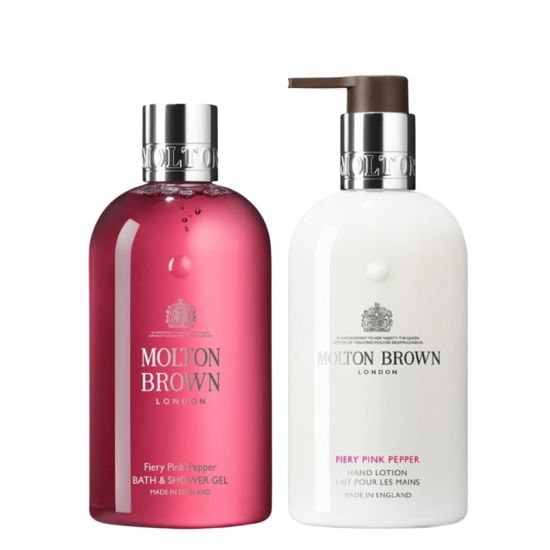 Molton Brown Fiery Pink Pepper Bath & Shower Gel 300ml and Body Lotion 300ml Duo