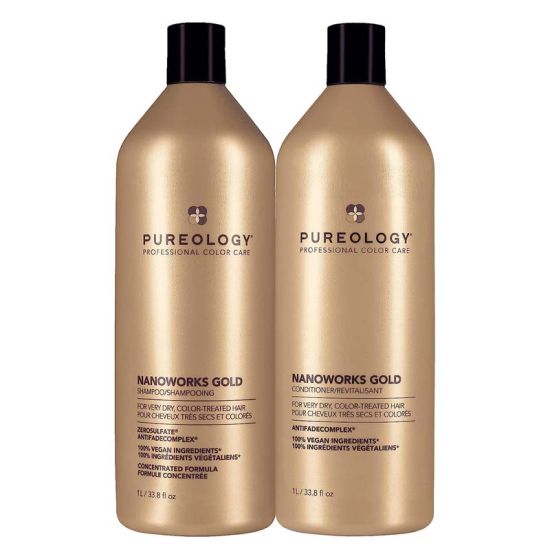 Pureology Nanoworks Gold Shampoo and Conditioner 1000ml Supersize Duo Pack Worth £171