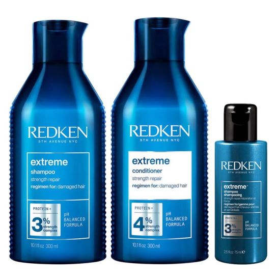 Redken Extreme Shampoo 300ml, Extreme Conditioner 300ml, Redken Extreme Shampoo 75ml Pack