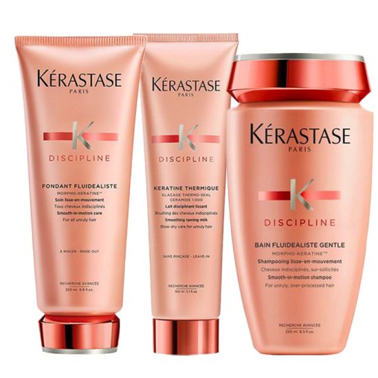 Kerastase Discipline Bain Fluidealiste Smooth-in-Motion 250ml, Fondant 200ml & Keratin Thermique 150ml Pack