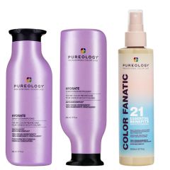 Pureology Hydrate Shampoo 266ml, Hydrate Conditioner 266ml & Color Fanatic Multi-Tasking Spray 200ml Pack