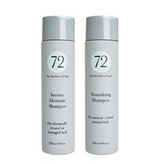 72 Hair Intense Moisture Shampoo 250ml & Nourishing Shampoo 250ml Duo