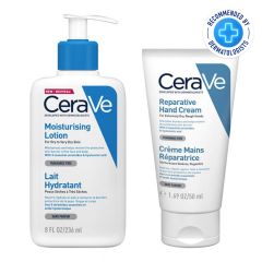 CeraVe Moisturising Lotion 236ml & Reparative Hand Cream 50ml Duo