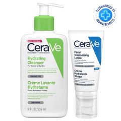 CeraVe Hydrating Cleanser 236ml & PM Facial Moisturising Lotion 52ml Duo