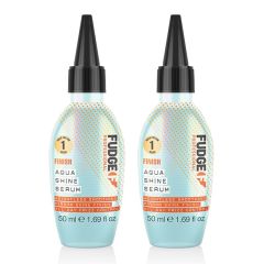 Fudge Aqua Shine Lightweight Hair Styling Heat Protection Hair Serum 50ml Double 