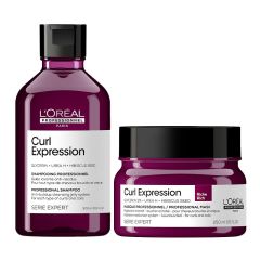 L'Oréal Professionnel Serie Expert Curl Expression Moisturising & Hydrating Shampoo 300ml & Curl Expression Hair Rich Mask 250ml Duo