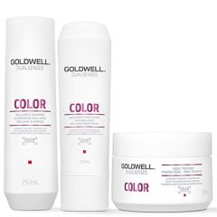 Goldwell Dual Senses Color Brilliance Shampoo 250ml, Conditioner, 60 Second Treatment 200ml Pack