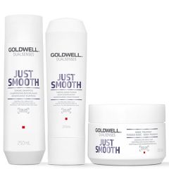 Goldwell Dual Senses Just Smooth Taming Shampoo 250ml, Conditioner 200ml and 60 Second Treatment 200ml Pack