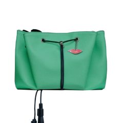 Donna May Bright Green Faux Leather Lay Flat Makeup Bag