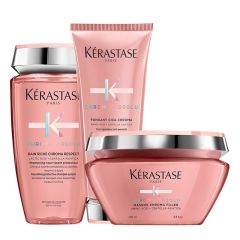 Kérastase Chroma Absolu Bain Riche Shampoo 250ml, Strengthening Fondant 200ml and Mask 200ml Pack 