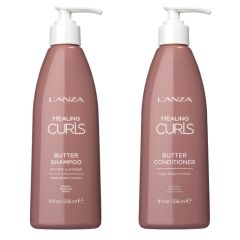 L'Anza Healing Curls Butter Shampoo 236ml & Healing Curls Butter Conditioner 236ml Duo