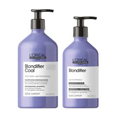 L'Oréal Professionnel Serie Expert Blondifier Cool Shampoo 750ml and Conditioner 500ml Supersize Duo