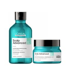 L'Oreal Professionnel DUO Serie Expert Scalp Advanced Anti-Oiliness Dermo-Purifier Shampoo for oily scalps 300ml and Serie Expert Scalp Advanced Anti-Oiliness 2-in-1 Deep Purifier