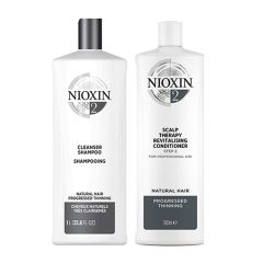Nioxin System 2 Cleanser Shampoo 1000ml & System 2 Scalp Therapy Revitalizing Conditoner 1000ml Duo Worth £141