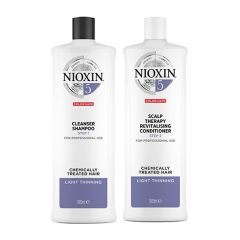 Nioxin System 5 Cleanser Shampoo 1000ml & System 5 Scalp Therapy Revitalizing Conditoner 1000ml Duo Worth £169