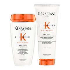 Kérastase Nutritive Bain Satin Hydrating Shampoo 250ml and Lait Vital 200ml Duo