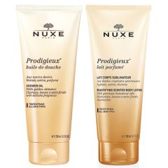 NUXE Prodigieux Shower Oil 200ml & Body Lotion 200ml Duo