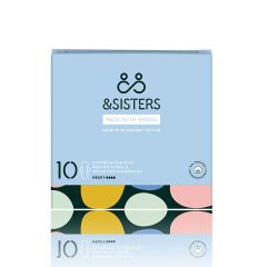 &SISTERS Organic Cotton Pads, Heavy/Night 10 Pack