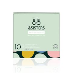 &SISTERS Organic Cotton Pads, Medium/Day 10 Pack