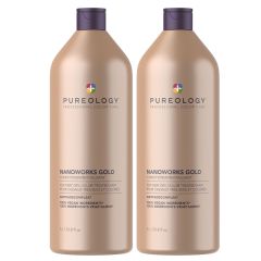 Pureology Nanoworks Gold Conditioner 1000ml Supersize Double Pack Worth £184