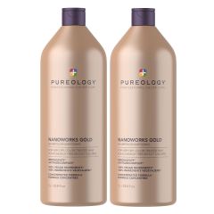 Pureology Nanoworks Gold Shampoo 1000ml Supersize Double Pack Worth £156