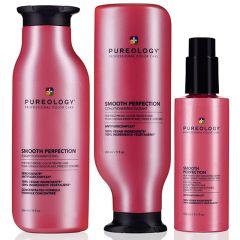 Pureology Smooth Perfection Shampoo 266ml,  Conditioner 266ml & Smoothing Serum 150ml Pack