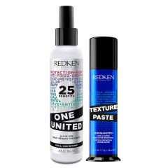 Redken One United Multi-Benefit Treatment 150ml & Texture Paste 75ml Duo