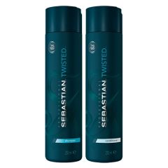 Sebastian Professional Twisted Elastic Cleanser Shampoo 250ml & Twisted Elastic Detangler Conditioner 250ml Duo