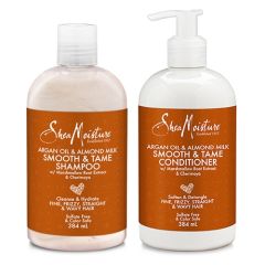 Shea Moisture Argan Oil & Almond Milk Shampoo 384ml and Conditioner 384ml Duo