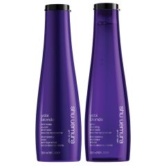 Shu Uemura Art of Hair Yubi Blonde Anti-Brass Purple Shampoo 300ml & Glow-Revealing Shampoo 300ml Duo