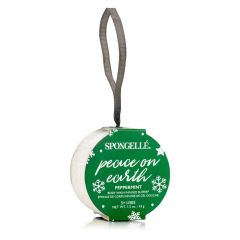 Spongelle Holiday Ornaments Body Wash Infused Buffer, Peace on Earth (Peppermint)
