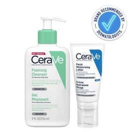 CeraVe Foaming Cleanser 236ml & PM Facial Moisturising Lotion 52ml Duo