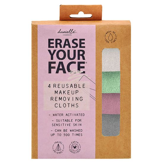 Eco Makeup Removing Face Cloth 4PK-Muted