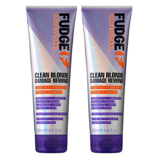 Fudge Clean Blonde Damage Rewind Purple Violet Toning & Repair Conditioner 250ml Double
