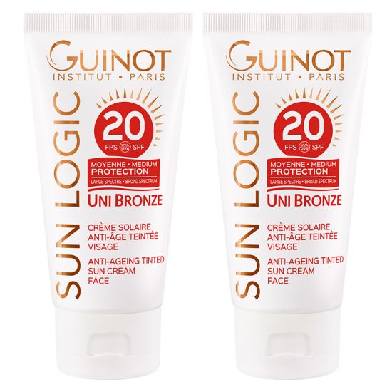 Guinot Anti-Ageing Tinted Sun Cream SPF20 2x50ml Double