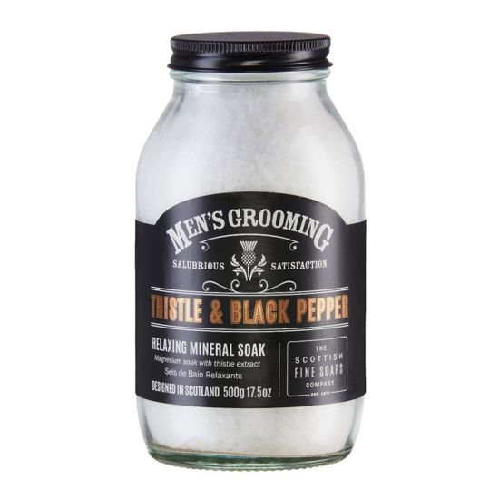 Scottish Fine Soaps Thistle & Black Pepper Relaxing Mineral Soak 500g