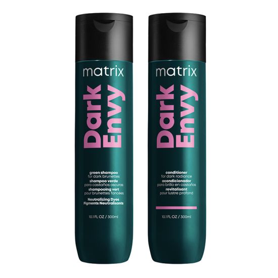 Matrix Total Results Dark Envy Neutralising Green Shampoo & Conditioner for Dark Brunette Hair 300ml Duo