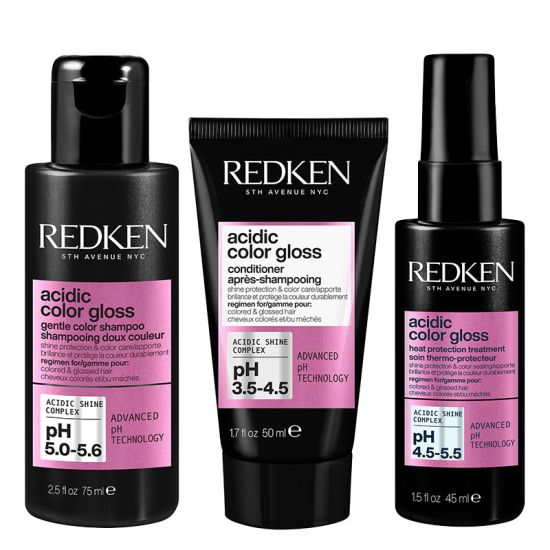 Free Acidic Color Gloss Shampoo, Conditioner & Heat Protectant Leave In Treatment Trio (Worth £16) when you spend £45 on REDKEN
