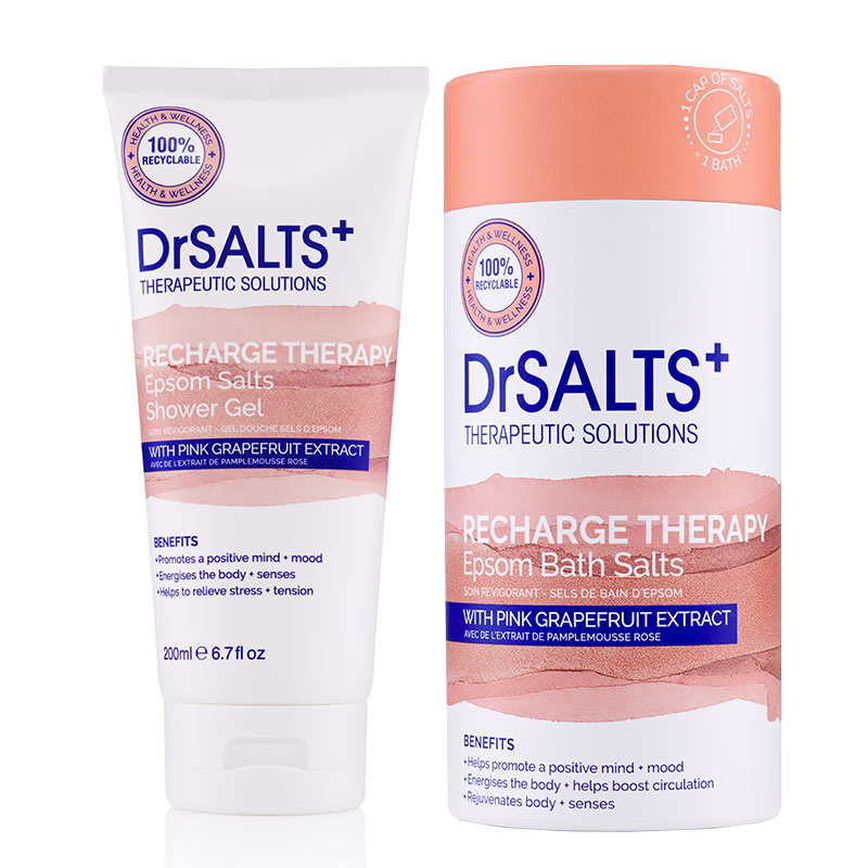 Dr. Salts Recharge Therapy Shower Gel 200ml and Recharge Therapy Epsom