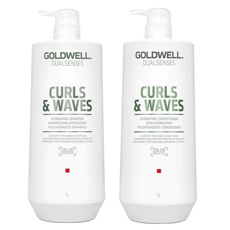 Goldwell Dualsenses Curls & Waves Shampoo 1000ml & Curls & Waves Conditioner 1000ml Duo