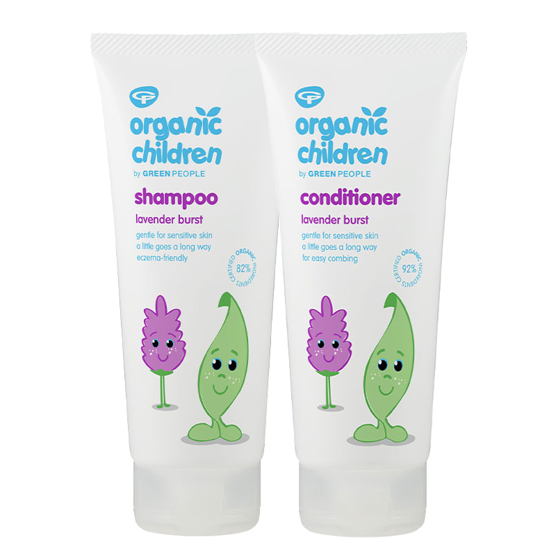 Green People Organic Children's Shampoo - Lavender Burst 200ml and Org