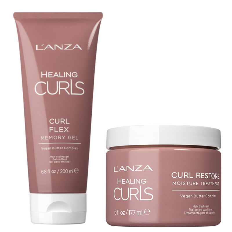 L'Anza Healing Curls Flex Memory Gel 200ml & Healing Curls Restore Moi