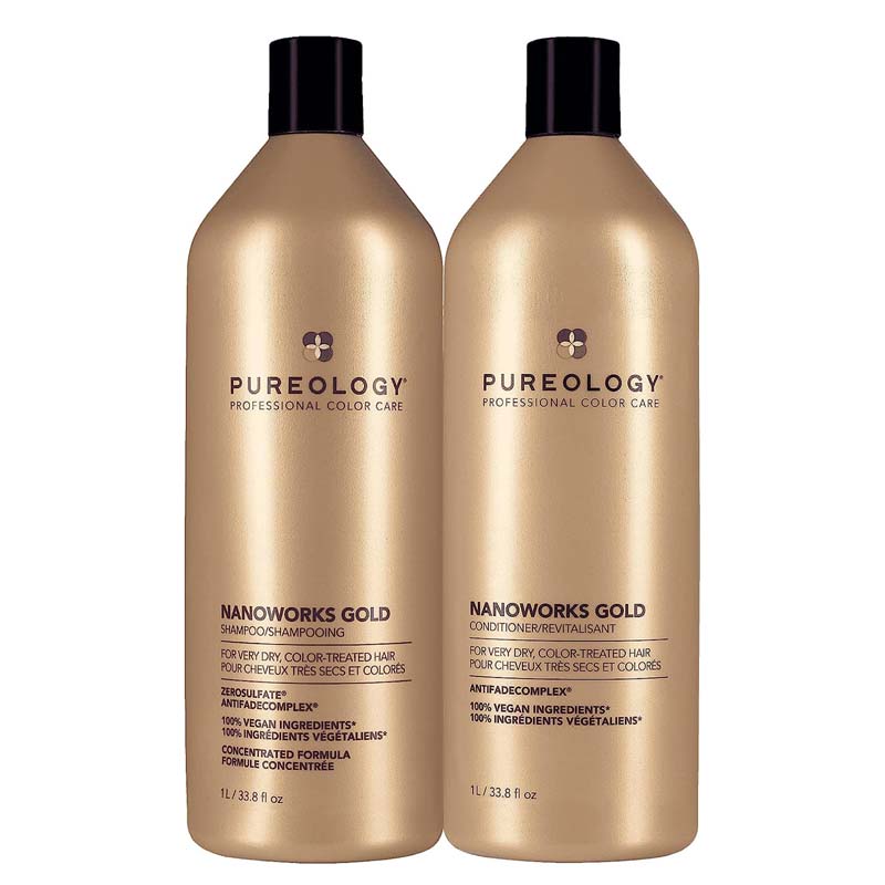 Pureology Nanoworks Gold Shampoo and Conditioner 1000ml Supersize Duo