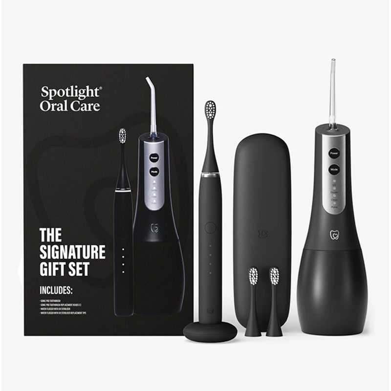 Spotlight Oral Care Black Signature Gift Set - Sonic Pro & Uv Water Flosser